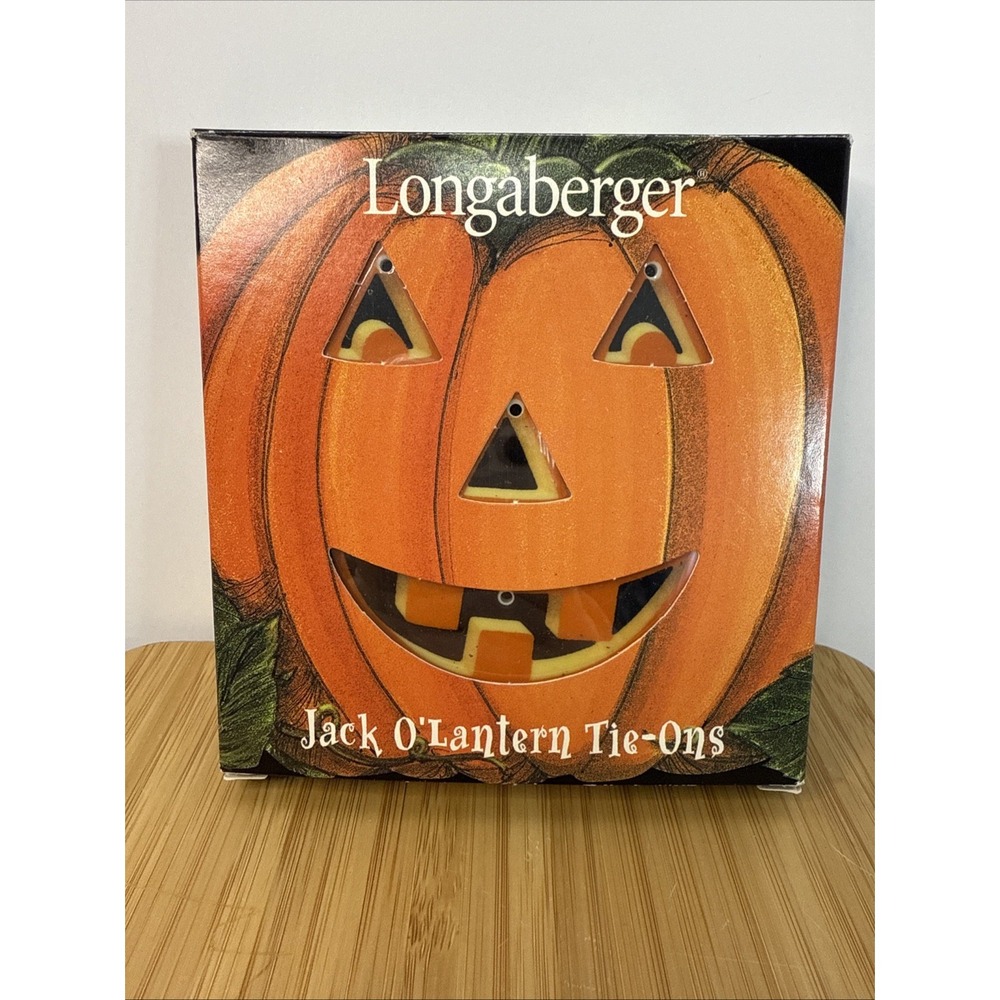 VTG‎ Longaberger Jack O'Lantern Tie-ons For Baskets  Halloween Pumpkin NOS 2000